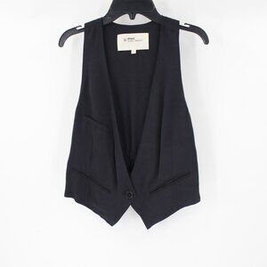 Isabel marant Etoile suit vest womens 2 one button black Deep V neck cupro gilet
